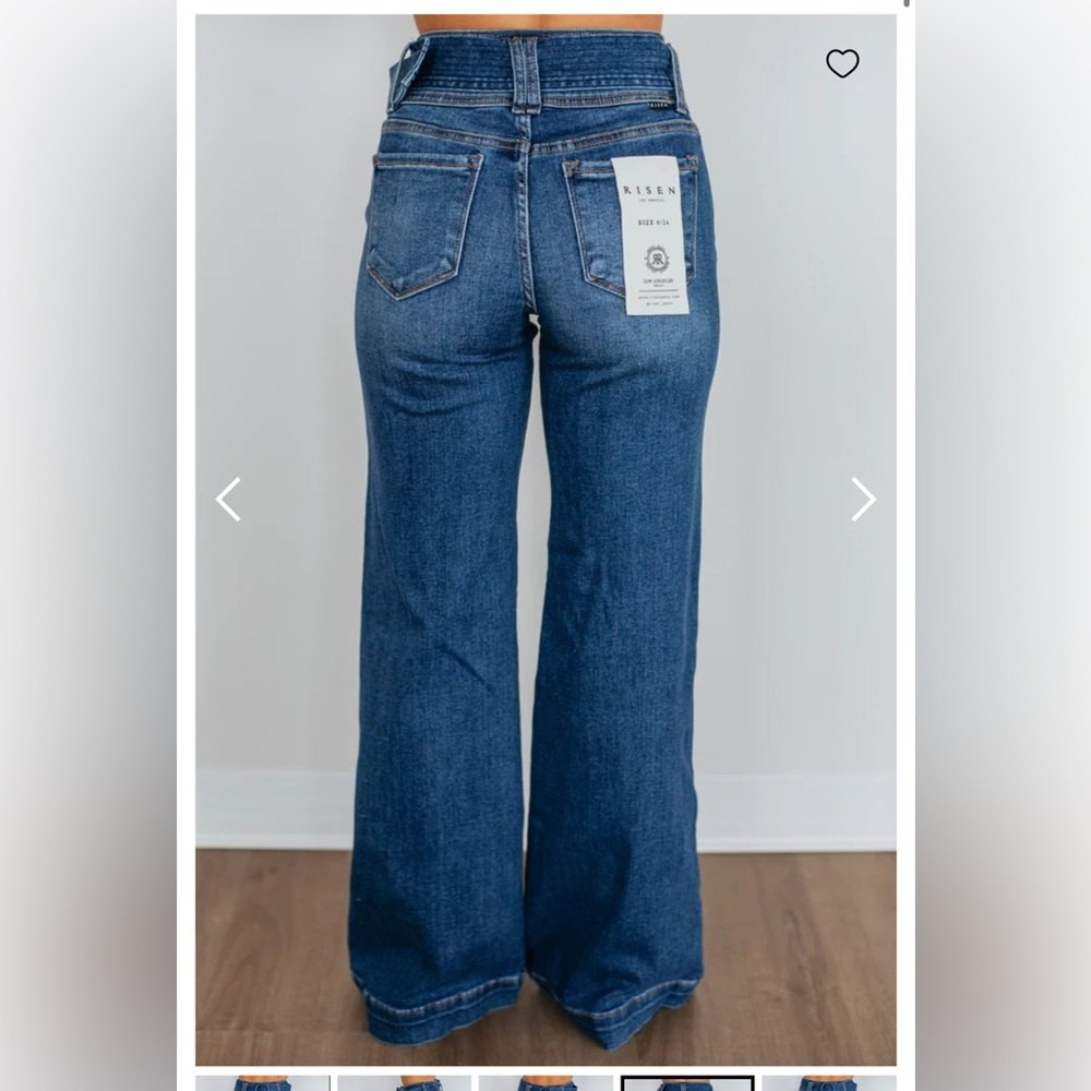 Risen High-Rise Wide Leg Women’s Jeans with Belt.  Size 13, Waist 31, Inseam 32 - Picture 6 of 6